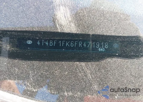 2015 Toyota Camry Le из США, поврежденный, VIN 4T4BF1FK6FR471918